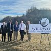 Celebrating the announcement on the site are, left to right, county economic development Director Dana Cronkhite, County Administrator Larry Barton, IDA attorney Freddie Mullins, Grey May, Congressman Morgan Griffith and IDA Chair Larry Yates.  PROVIDED BY DICKENSON COUNTY